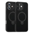 For iPhone 16 Plus Carbon Fiber MagSafe 360 Degree Rotating Holder Phone Case(Black) - iPhone 16 Plus Cases by PMC TechLife | Online Shopping South Africa | PMC TechLife | Buy Now Pay Later Mobicred