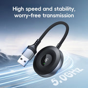 USB, USB-C / Type-C Wired to Wireless Car CarPlay Box Adapter for iPhone(White)