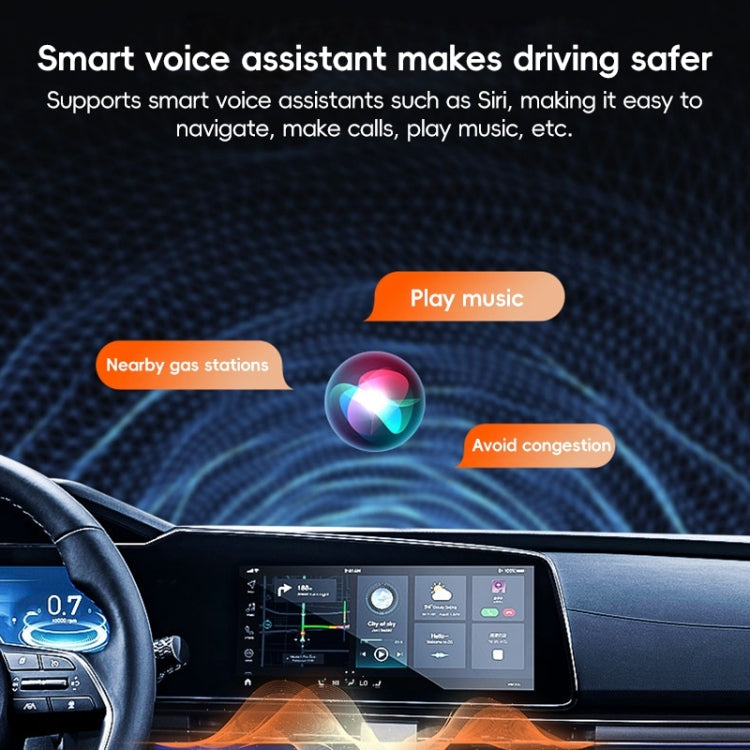 USB, USB-C / Type-C Wired to Wireless Car CarPlay Box Adapter for iPhone(White)