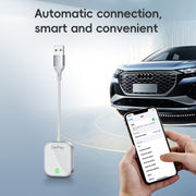 USB, USB-C / Type-C Dual Interface Wired to Wireless Car CarPlay Box Adapter for iPhone(White)
