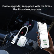 USB, USB-C / Type-C Dual Interface Wired to Wireless Car CarPlay Box Adapter for iPhone(White)