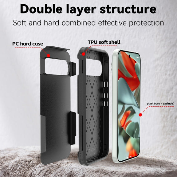 For Google Pixel 9 Pro XL RedPepper Armor PC Hybrid TPU Phone Case(Black)