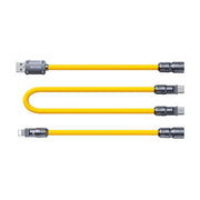 WK WDC-20 Mecha Series Silicone 1.4m 65W 4-in-1 Fast Charging Data Cable(Yellow)
