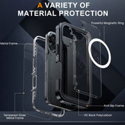 For iPhone 16 RedPepper Tempered Glass MagSafe Phone Case(Pink)