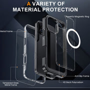 For iPhone 16 Pro Max RedPepper Tempered Glass MagSafe Phone Case(Pink)