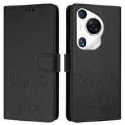For Huawei Pura 70 Pro Smile Embossing RFID Leather Phone Case(Black)
