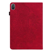 For Honor Pad 8 Peacock Embossed Pattern Leather Tablet Case(Red)