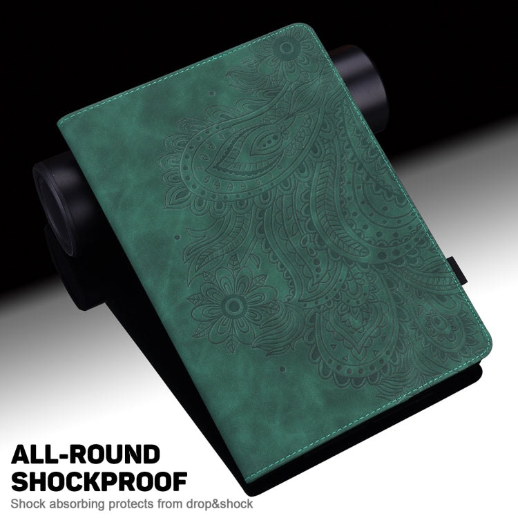 For Honor Pad 8 Peacock Embossed Pattern Leather Tablet Case(Green)