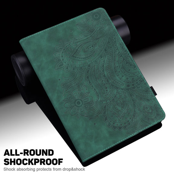 For Honor Pad 8 Peacock Embossed Pattern Leather Tablet Case(Green)
