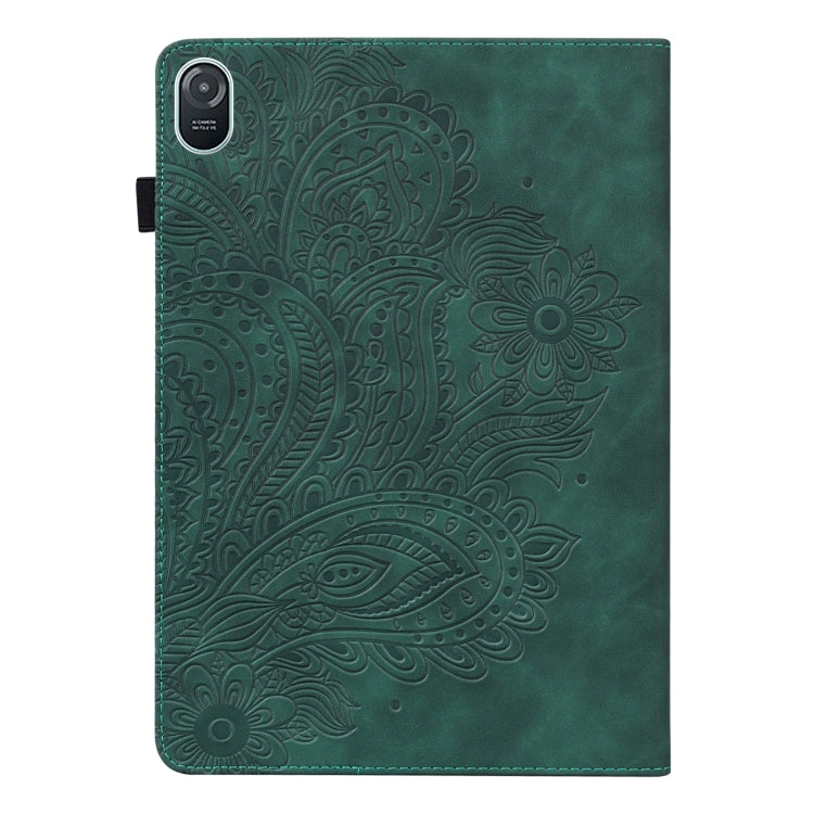 For Honor Pad 8 Peacock Embossed Pattern Leather Tablet Case(Green)