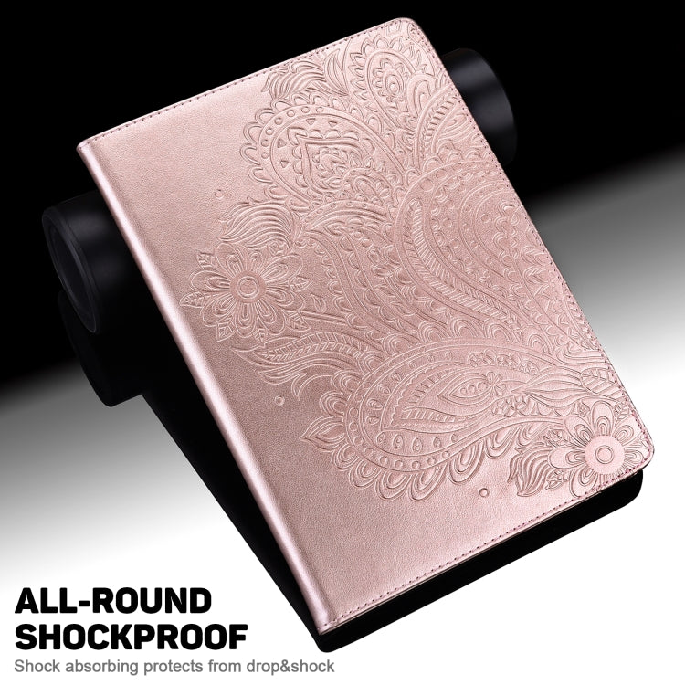 For Honor Pad X9 Peacock Embossed Pattern Leather Tablet Case(Rose Gold)