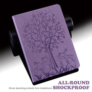 For Honor Pad 8 Tree & Deer Embossed Leather Tablet Case(Purple)