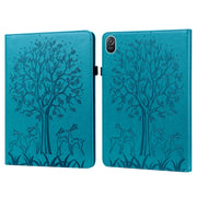 For Honor Pad 8 Tree & Deer Embossed Leather Tablet Case(Blue)