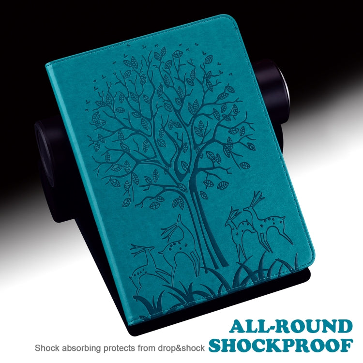 For Honor Pad 8 Tree & Deer Embossed Leather Tablet Case(Blue)