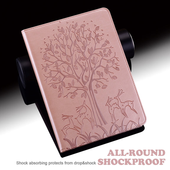 For Honor Pad 8 Tree & Deer Embossed Leather Tablet Case(Pink)
