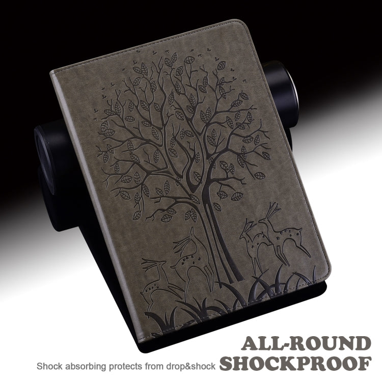 For Honor Pad 8 Tree & Deer Embossed Leather Tablet Case(Grey)