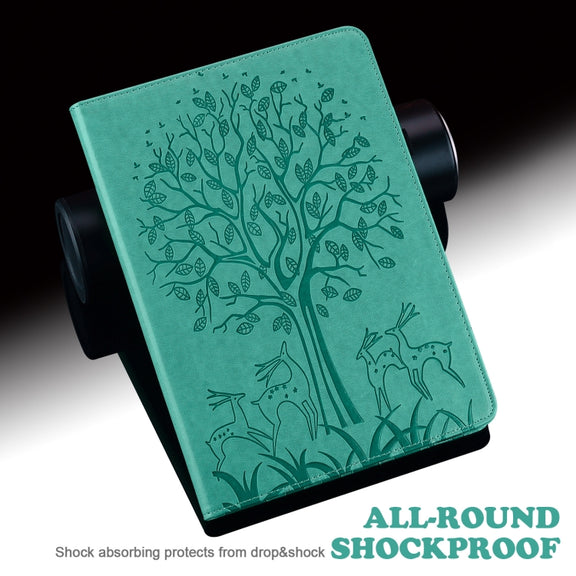 For Honor Pad 8 Tree & Deer Embossed Leather Tablet Case(Green)