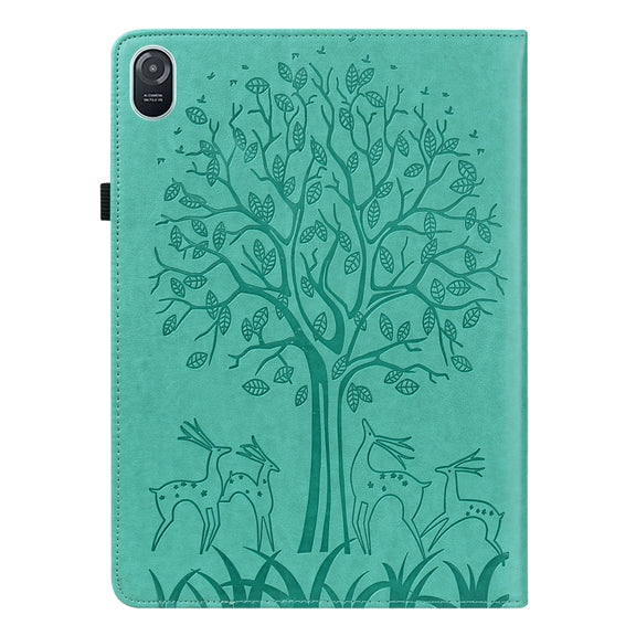 For Honor Pad 8 Tree & Deer Embossed Leather Tablet Case(Green)