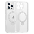 For iPhone 16 Pro Max Matte Texture 360 Degree Rotary Tone Holder MagSafe Phone Case(Transparent) - iPhone 16 Pro Max Cases by PMC TechLife | Online Shopping South Africa | PMC TechLife | Buy Now Pay Later Mobicred