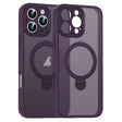 For iPhone 16 Pro Max Matte Texture 360 Degree Rotary Tone Holder MagSafe Phone Case(Dark Purple) - iPhone 16 Pro Max Cases by PMC Jewellery | Online Shopping South Africa | PMC Jewellery | Buy Now Pay Later Mobicred