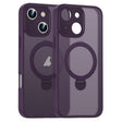 For iPhone 16 Plus Matte Texture 360 Degree Rotary Tone Holder MagSafe Phone Case(Dark Purple) - iPhone 16 Plus Cases by PMC Jewellery | Online Shopping South Africa | PMC Jewellery | Buy Now Pay Later Mobicred