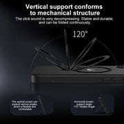 For iPhone 16 Plus Matte Texture 360 Degree Rotary Tone Holder MagSafe Phone Case(Black)