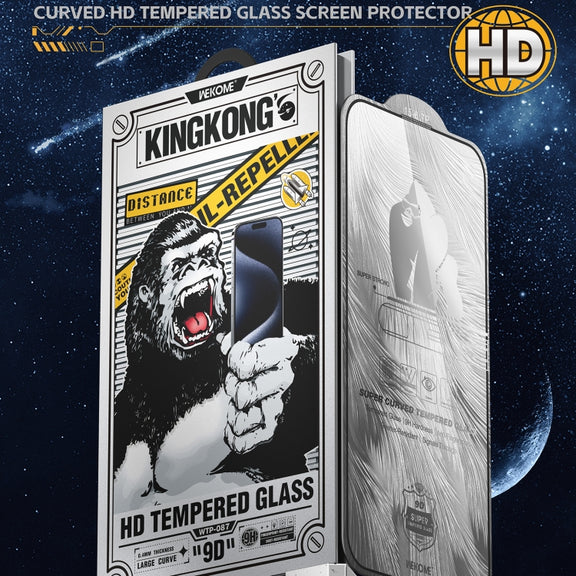 For iPhone 16 Pro Max WK WTP-087 Space King Kong 9D Curved HD Tempered Glass Screen Protector