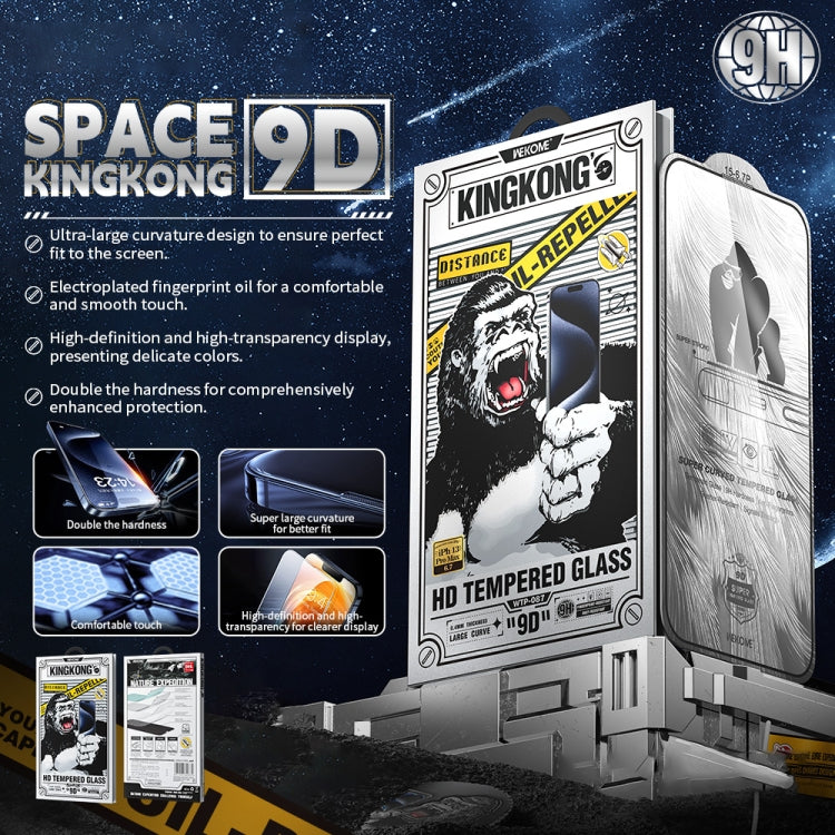 For iPhone 16 Pro Max WK WTP-087 Space King Kong 9D Curved HD Tempered Glass Screen Protector