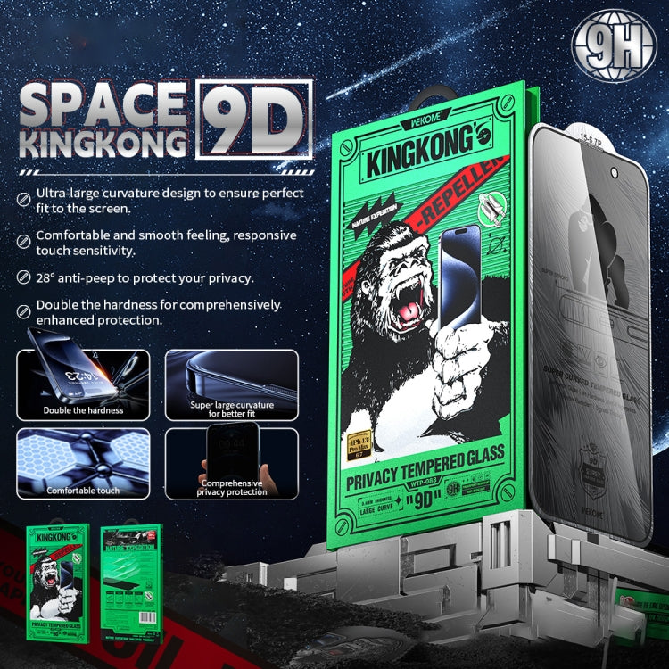 For iPhone 16 Pro Max WK WTP-088 Space King Kong 9D Curved 28 Degree Privacy Tempered Glass Film