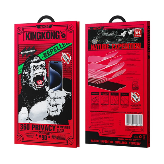 For iPhone 16 Pro Max WK WTP-089 Space King Kong 9D Curved 360 Degree Privacy Tempered Glass Film