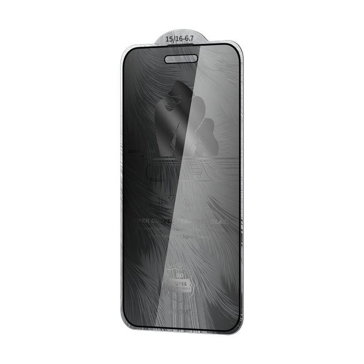 For iPhone 16 Plus / 15 Plus WK WTP-089 Space King Kong 9D Curved 360 Degree Privacy Tempered Glass Film