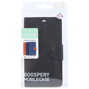 For iPhone 16 Pro Max GOOSPERY CANVAS DIARY Fabric Texture Flip Leather Phone Case(Black)