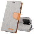 For iPhone 16 Pro GOOSPERY CANVAS DIARY Fabric Texture Flip Leather Phone Case(Grey) - iPhone 16 Pro Cases by GOOSPERY | Online Shopping South Africa | PMC TechLife | Buy Now Pay Later Mobicred