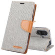 For iPhone 16 Plus GOOSPERY CANVAS DIARY Fabric Texture Flip Leather Phone Case(Grey) - iPhone 16 Plus Cases by GOOSPERY | Online Shopping South Africa | PMC TechLife | Buy Now Pay Later Mobicred
