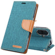 For iPhone 16 GOOSPERY CANVAS DIARY Fabric Texture Flip Leather Phone Case(Green) - iPhone 16 Cases by GOOSPERY | Online Shopping South Africa | PMC TechLife | Buy Now Pay Later Mobicred