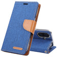 For iPhone 16 GOOSPERY CANVAS DIARY Fabric Texture Flip Leather Phone Case(Blue) - iPhone 16 Cases by GOOSPERY | Online Shopping South Africa | PMC TechLife | Buy Now Pay Later Mobicred