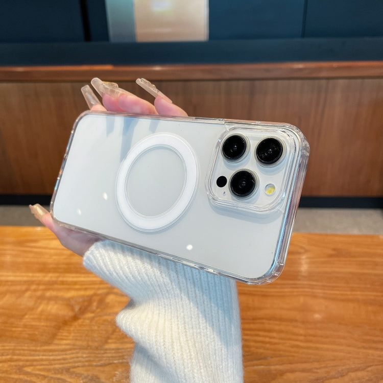 For iPhone 16 Clear Acrylic TPU MagSafe Phone Case(Transparent)