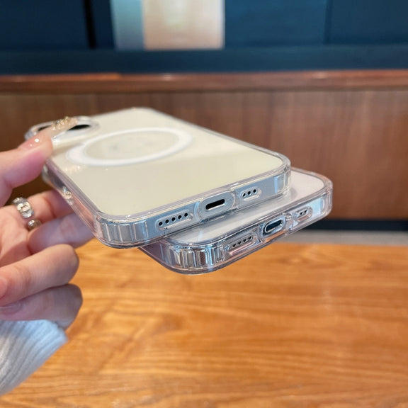 For iPhone 16 Clear Acrylic TPU MagSafe Phone Case(Transparent)