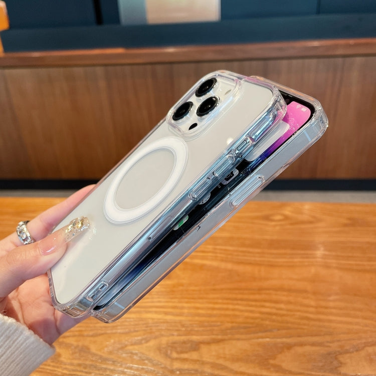 For iPhone 16 Clear Acrylic TPU MagSafe Phone Case(Transparent)