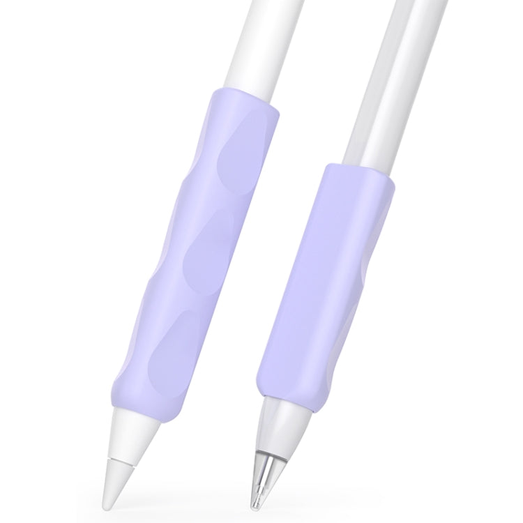 For Apple Pencil & Huawei M-Pencil Series Universal Stylus Silicone Protective Grip Cover(Purple)