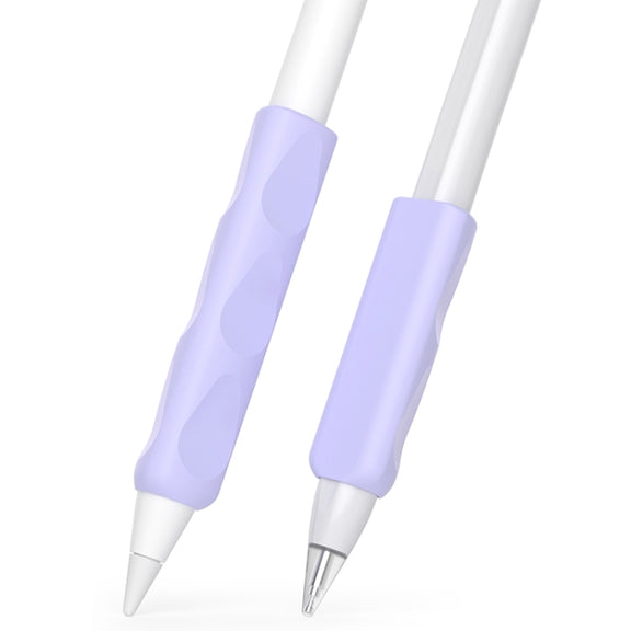 For Apple Pencil & Huawei M-Pencil Series Universal Stylus Silicone Protective Grip Cover(Purple)