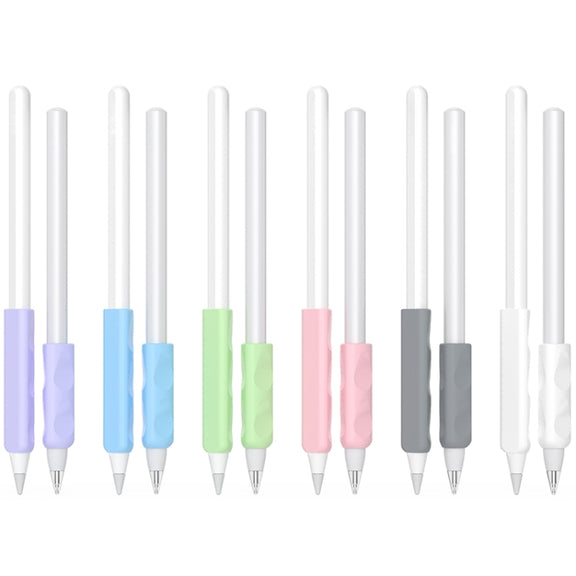 For Apple Pencil & Huawei M-Pencil Series Universal Stylus Silicone Protective Grip Cover(Grey)