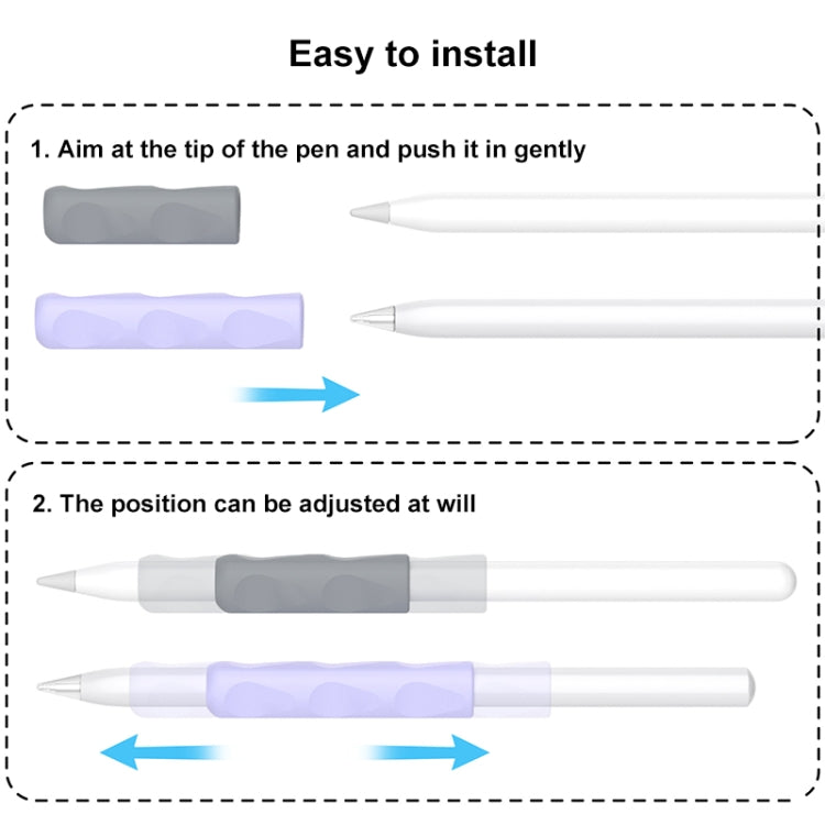 For Apple Pencil & Huawei M-Pencil Series Universal Stylus Silicone Protective Grip Cover(Grey)