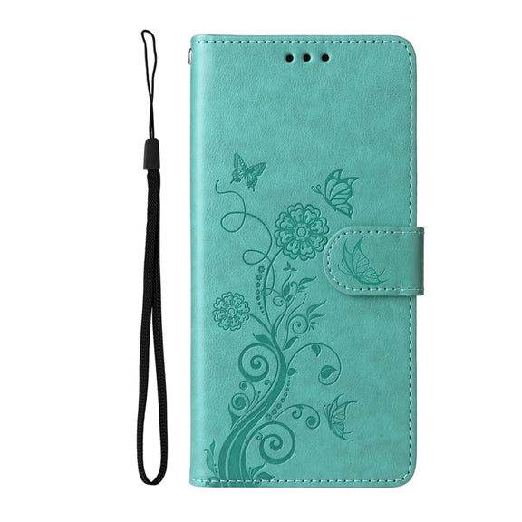 For Redmi K70 Ultra Embossed Butterfly Flowers Leather Phone Case(Green)