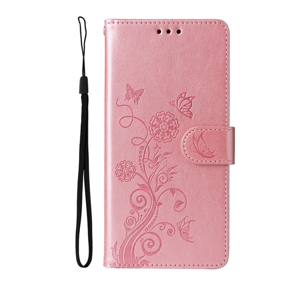 For Redmi K70 Ultra Embossed Butterfly Flowers Leather Phone Case(Rose Gold)