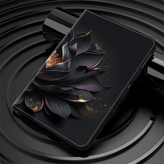 For Honor Pad 8 Crystal Texture Painted Leather Tablet Case(Purple Lotus)