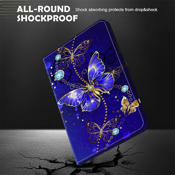 For Honor Pad 8 Crystal Texture Painted Leather Tablet Case(Diamond Butterflies)