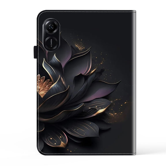 For Honor Pad X9 Crystal Texture Painted Leather Tablet Case(Purple Lotus)