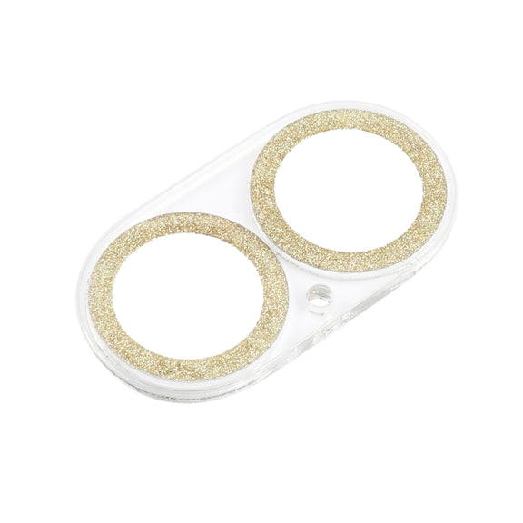 For iPhone 16 / 16 Plus Glitter Ring Tempered Glass Camera Lens Film(Gold)