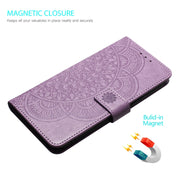 For Motorola Edge 2024 Flower Embossed Leather Phone Case(Purple)